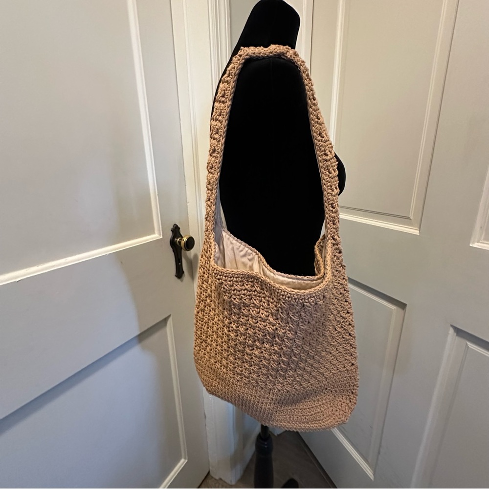 Sonoma Tan Crochet Shoulder Bag
